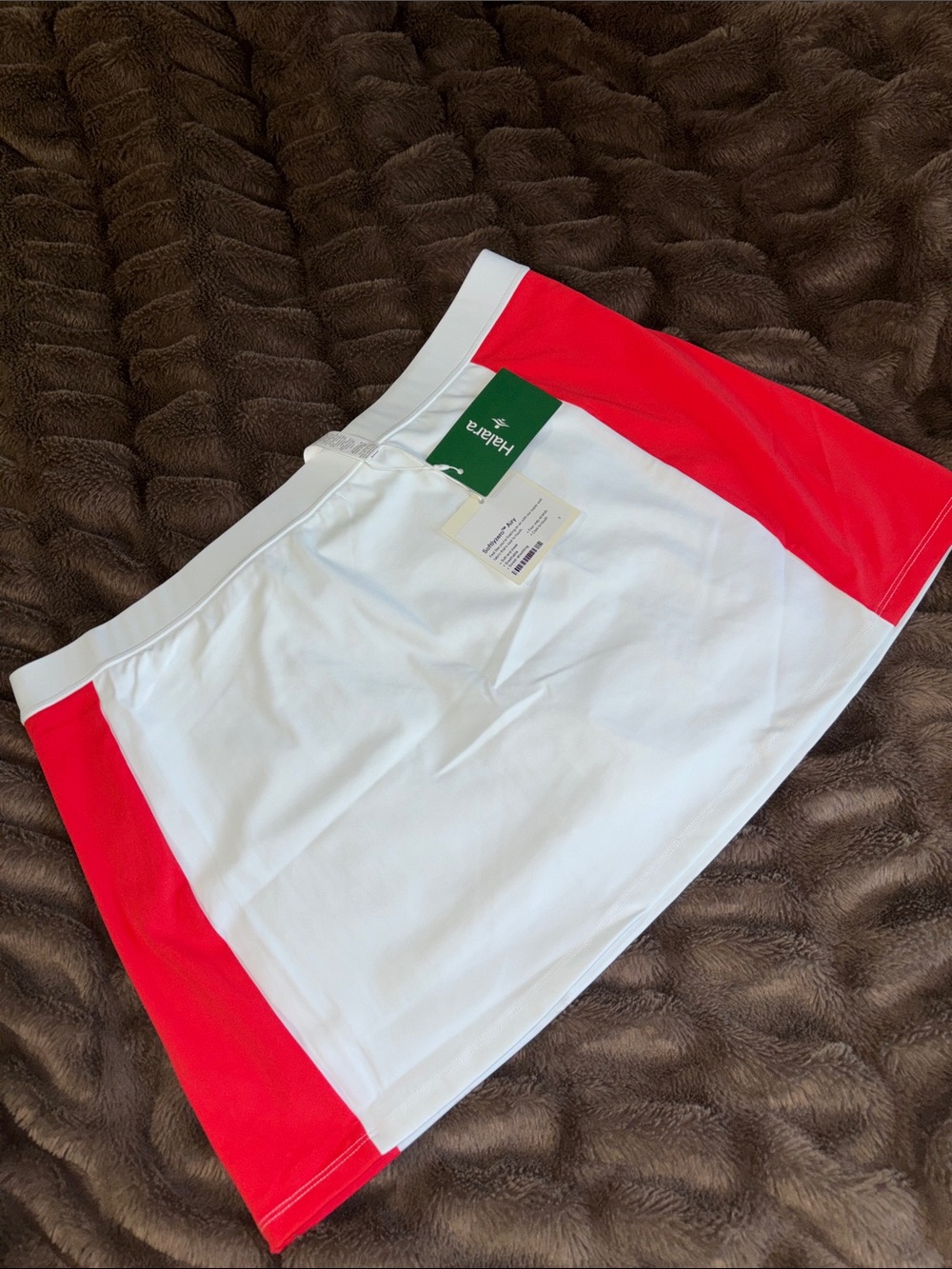Halara White and Coral Colorblock Women’s Active Skort